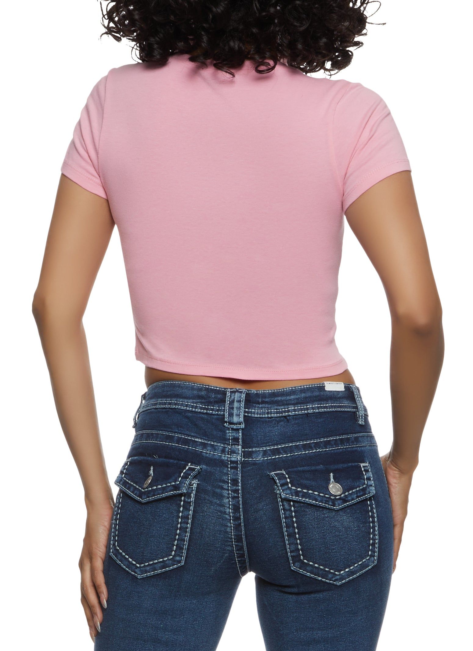 Basic Crew Neck Cropped Tee sold by Rainbow product image thumbnail 2
