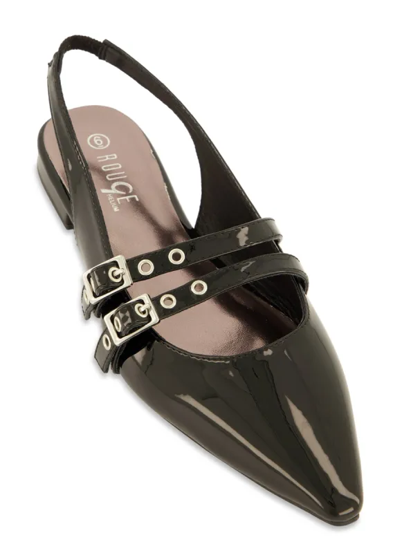 Double Buckle Slingback Flats sold by Rainbow