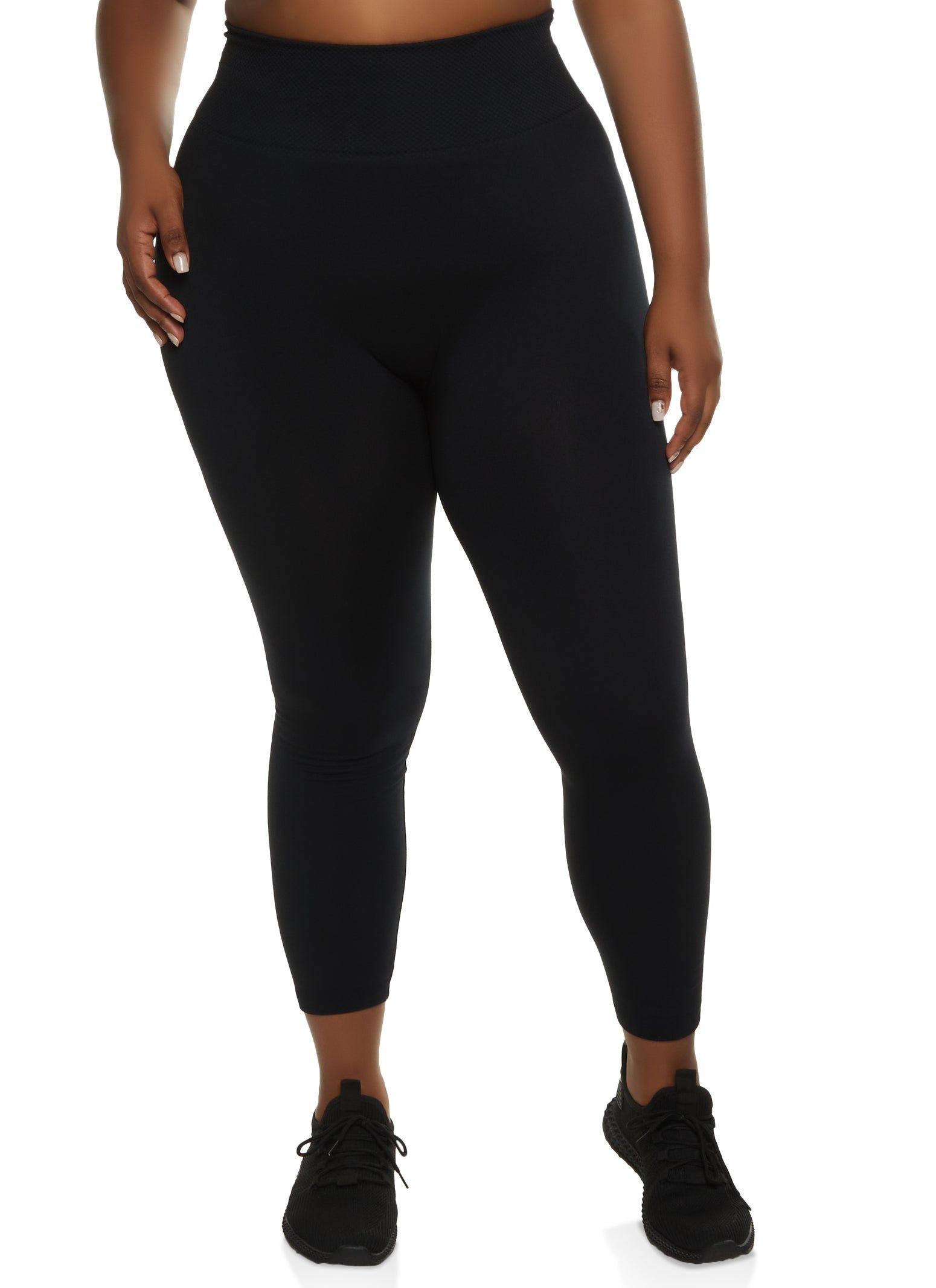 Plus Size High Waisted Fleece Lined Leggings sold by Rainbow