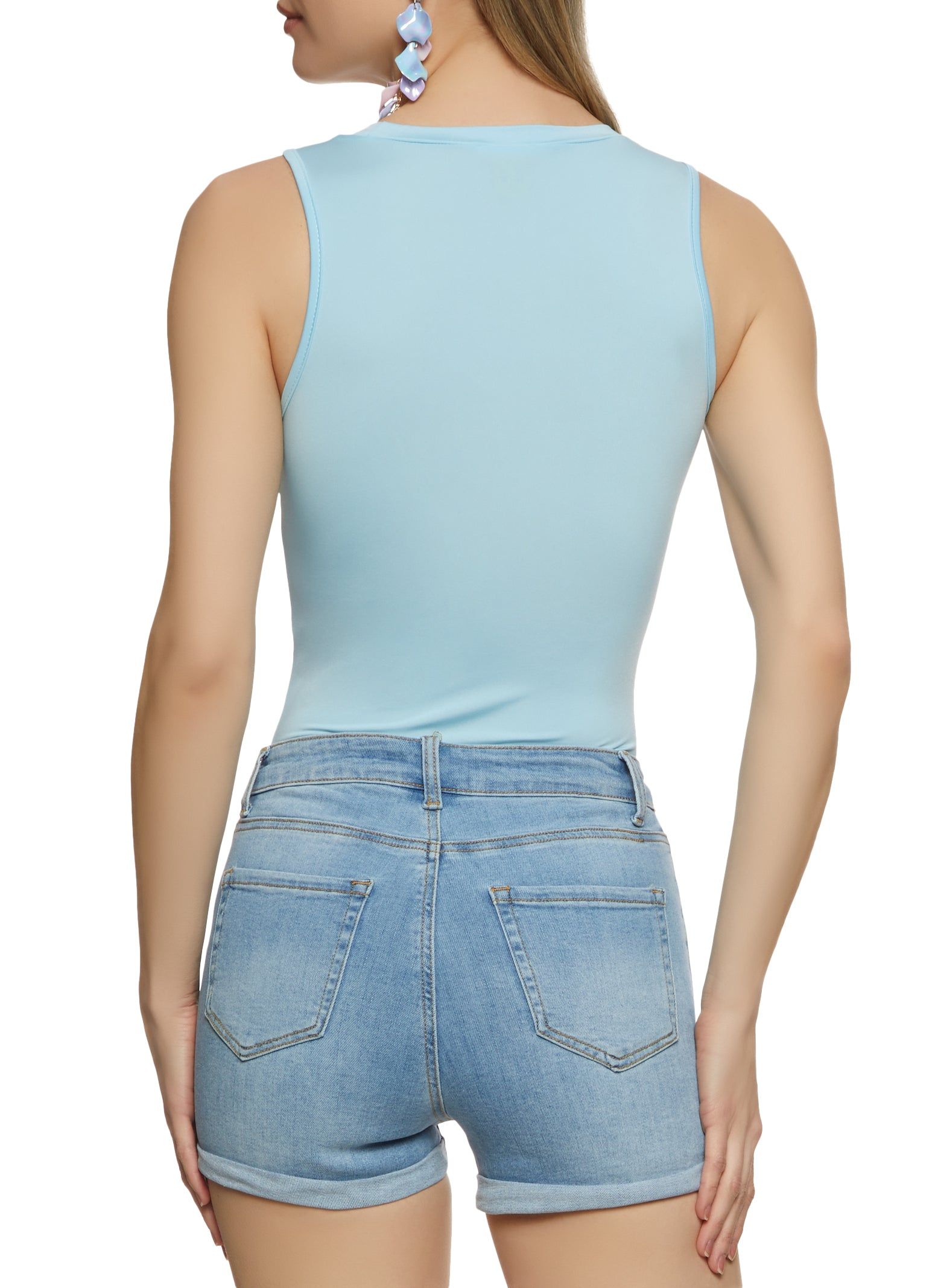 Basic Crew Neck Tank Bodysuit sold by Rainbow product image thumbnail 3