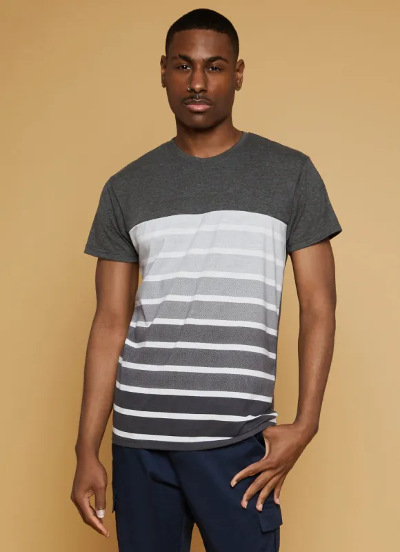 Mens Ombre Striped T Shirt sold by Rainbow