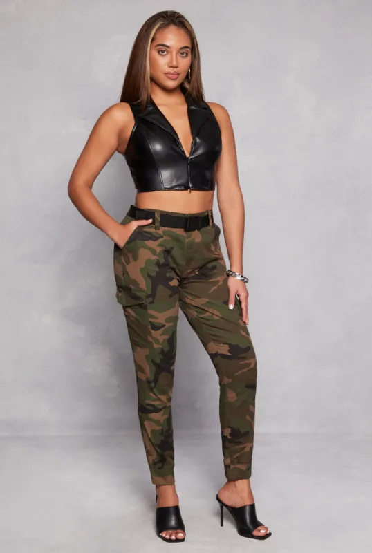 Almost Famous Belted Cargo Joggers sold by Rainbow