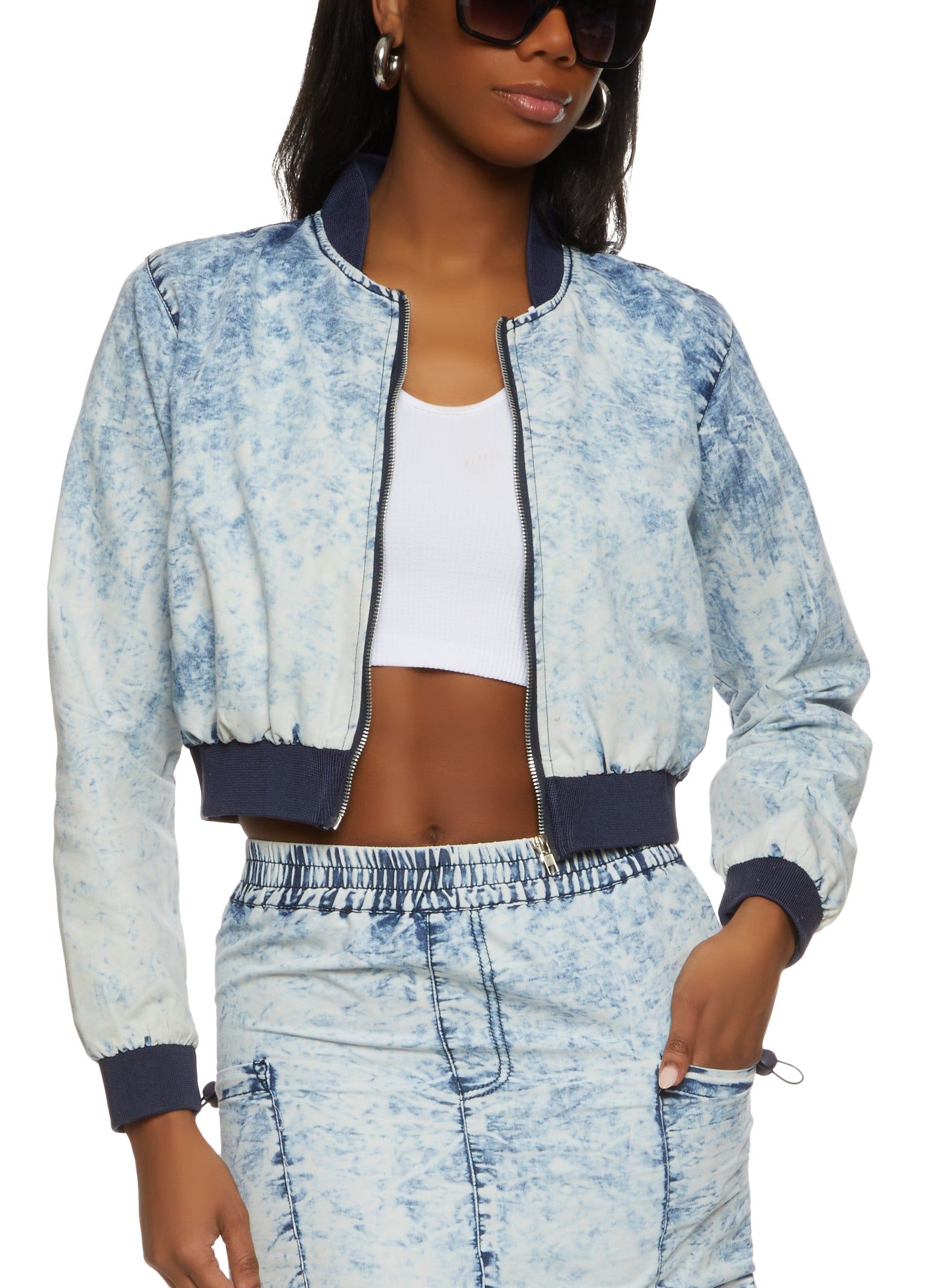Denim Bomber Jacket sold by Rainbow product image thumbnail 2