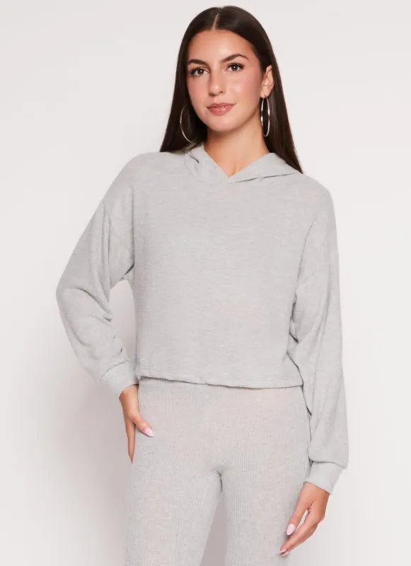 Brushed Knit Cropped Sweatshirt sold by Rainbow