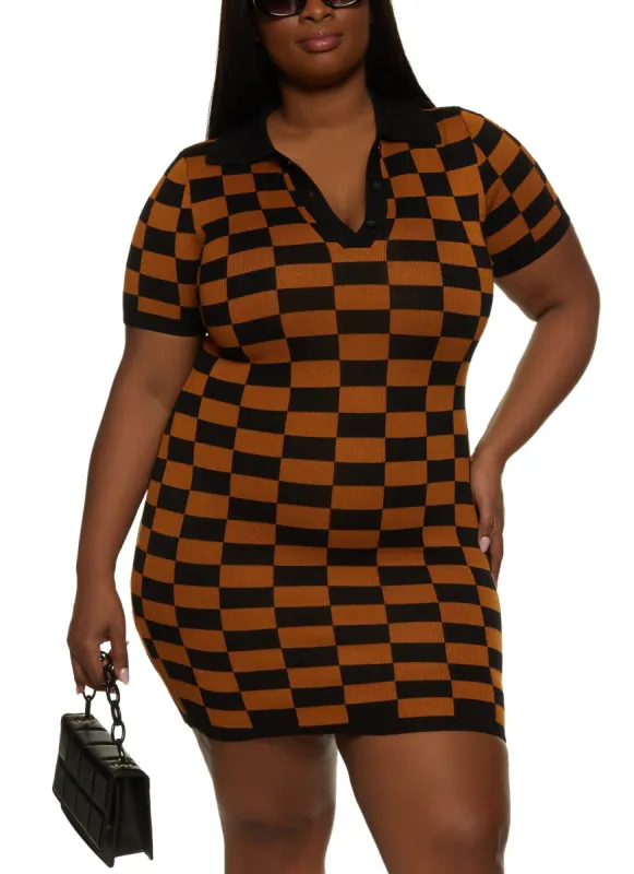Plus Size Printed Short Sleeve Shirt Dress sold by Rainbow