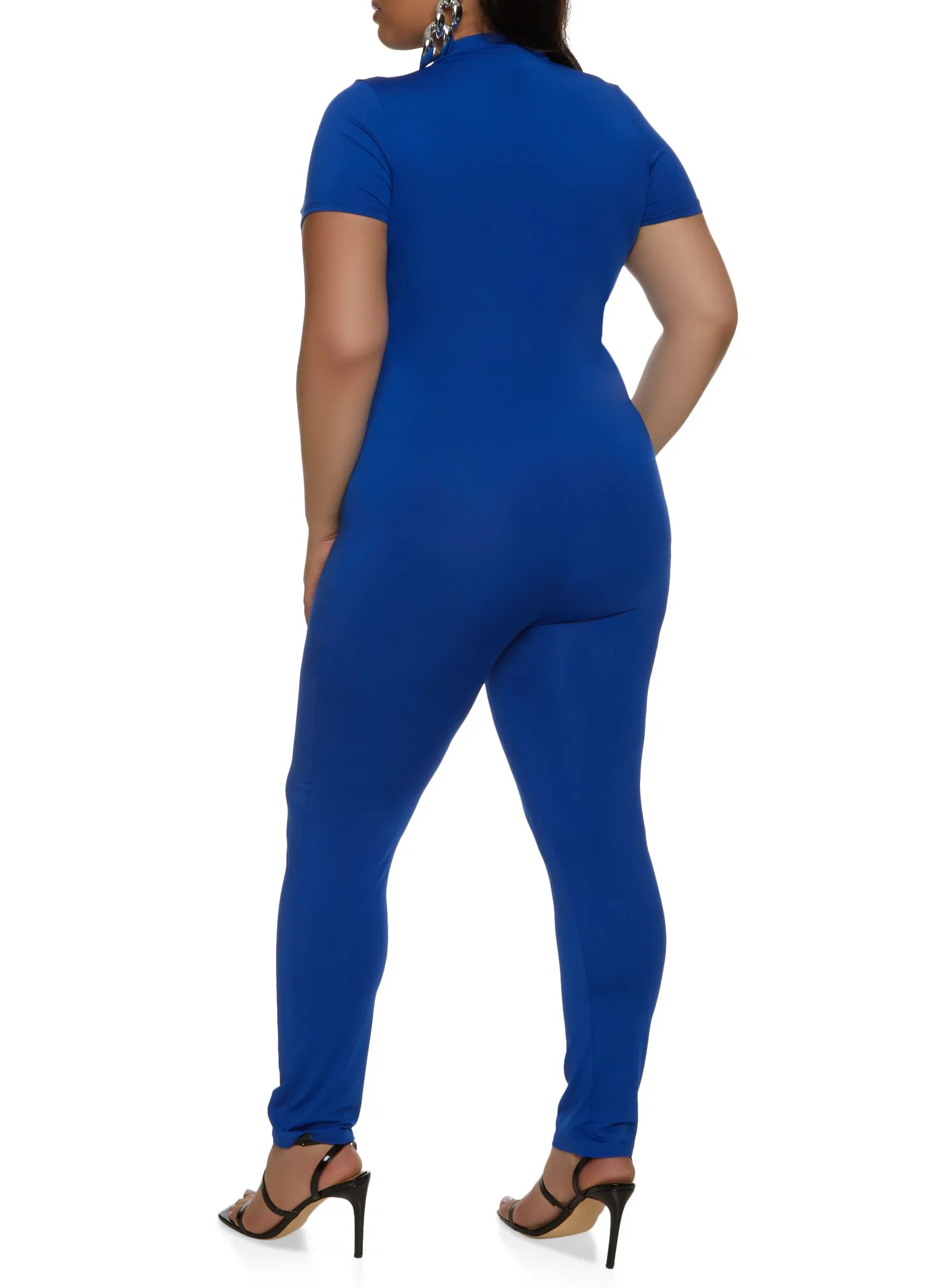 Plus Size Daisy Contrast Half Zip Jumpsuit sold by Rainbow product image thumbnail 2