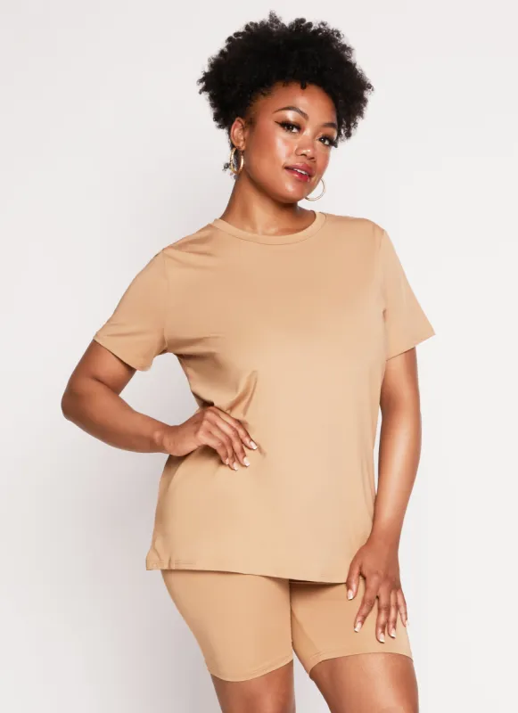 Plus Size Daisy Basic Soft Knit Short Sleeve Top sold by Rainbow