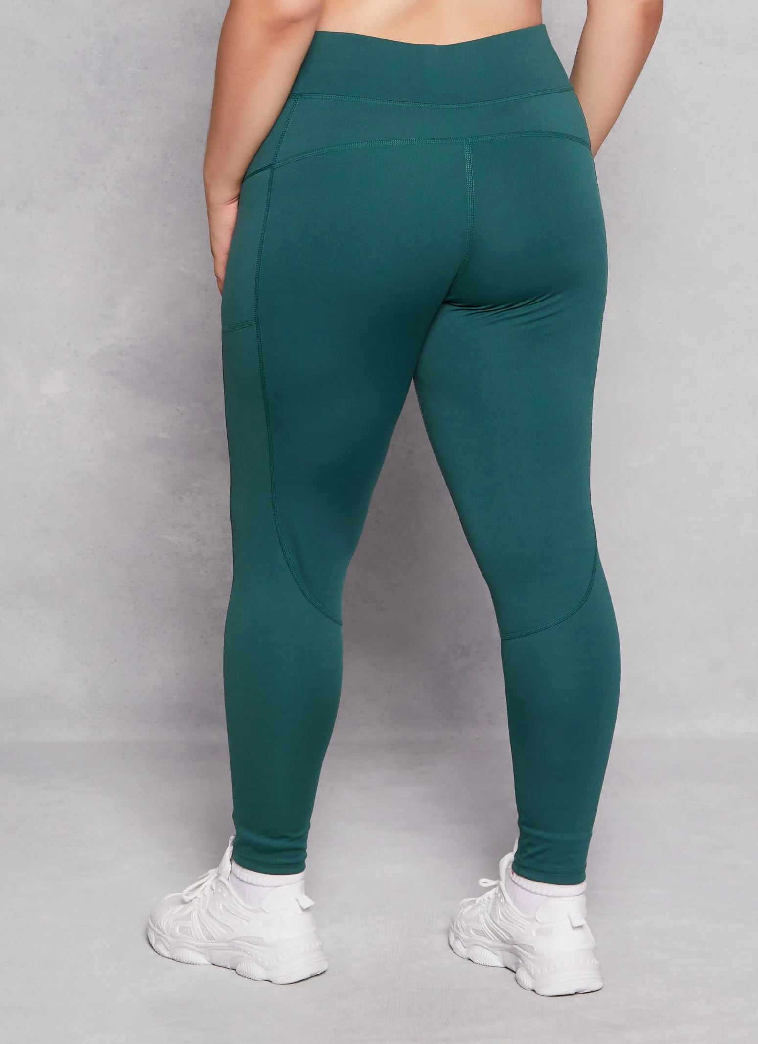 Plus Size High Waist Zip Pocket Leggings sold by Rainbow product image thumbnail 3