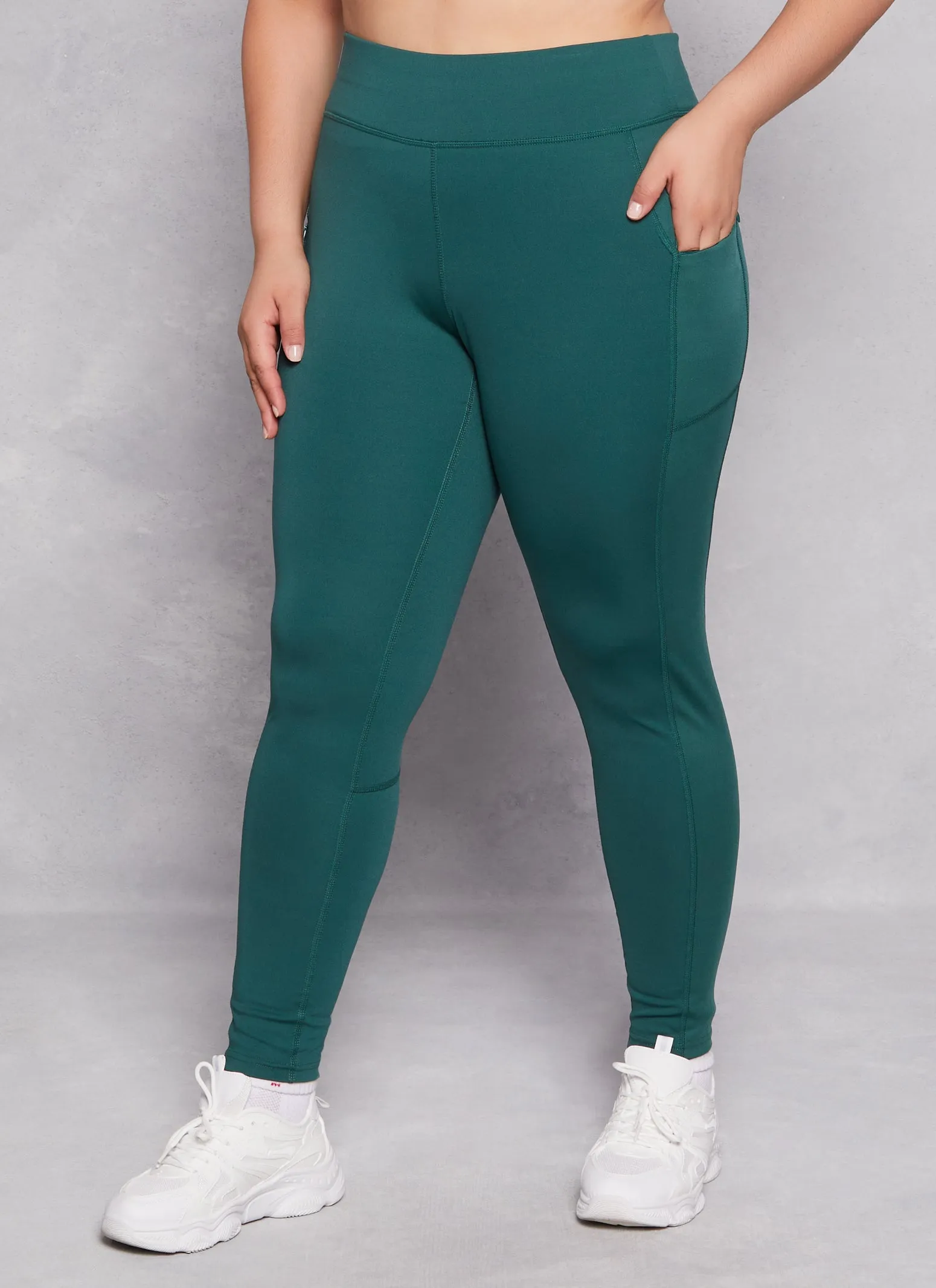 Plus Size High Waist Zip Pocket Leggings sold by Rainbow product image thumbnail 2