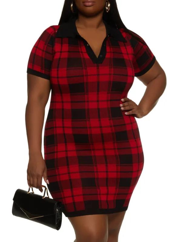 Plus Size Printed Short Sleeve Shirt Dress sold by Rainbow