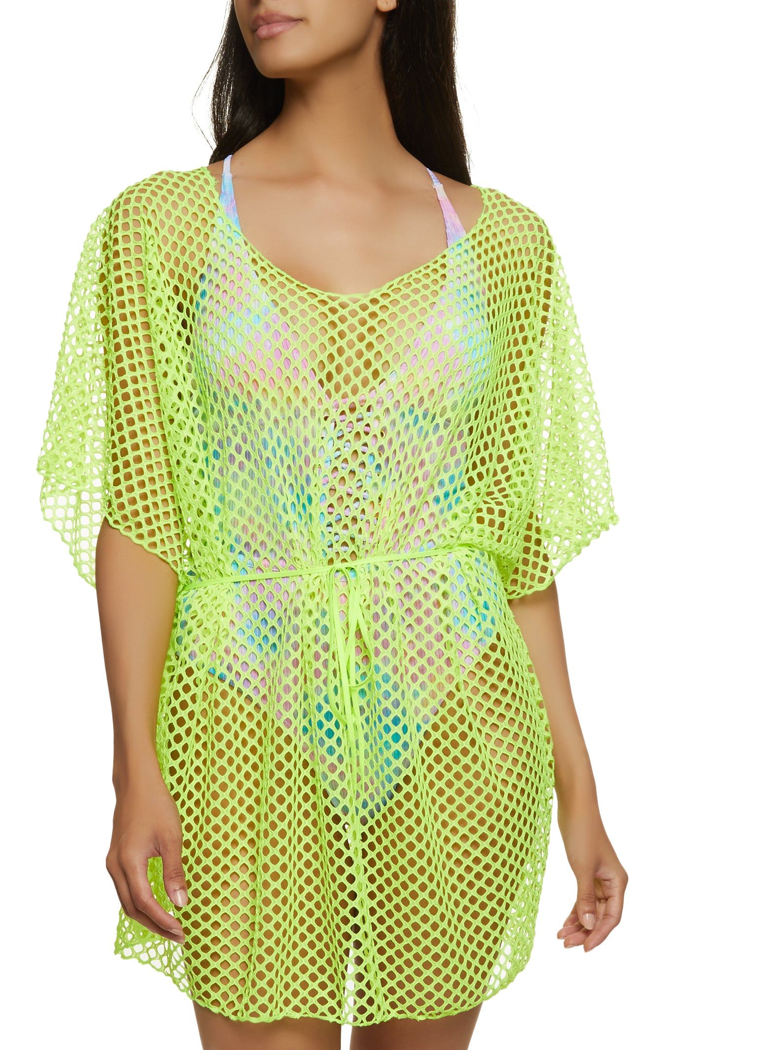 Fishnet Mini Dress Cover Up sold by Rainbow
