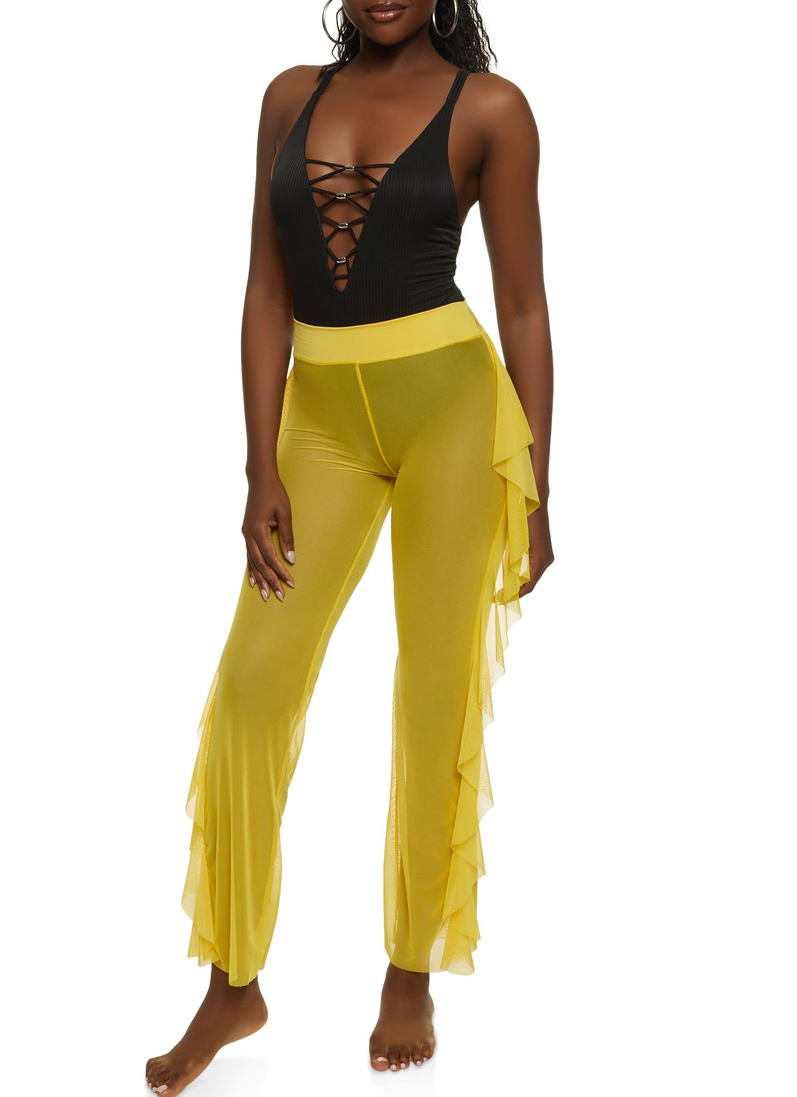 Mesh Ruffled Cover Up Pants sold by Rainbow product image thumbnail 2