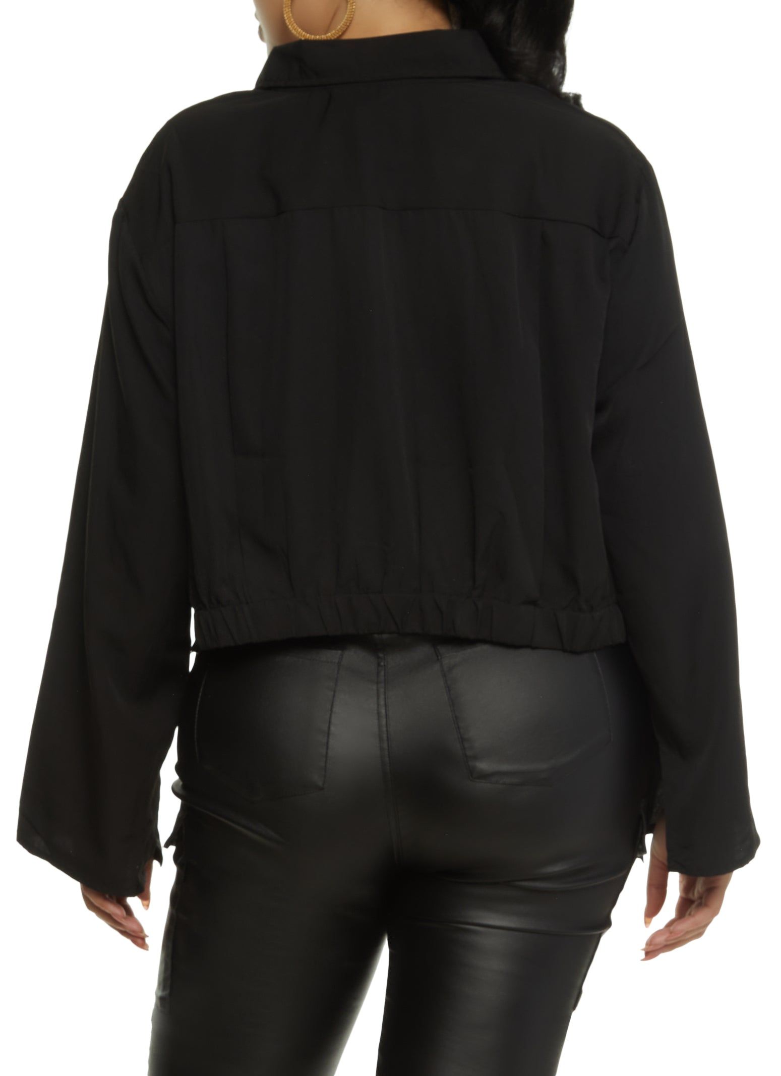 Plus Size Ruched Button Front Shirt sold by Rainbow product image thumbnail 2