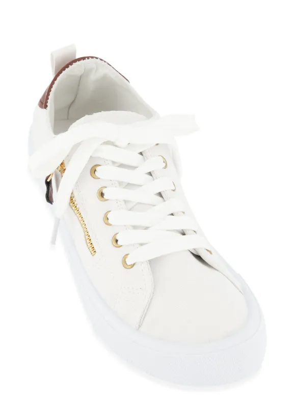 Zipper Pocket Low Top Sneakers sold by Rainbow