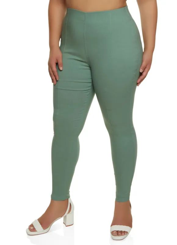 Plus Size Hyperstretch Pintuck Pull On Skinny Pants sold by Rainbow