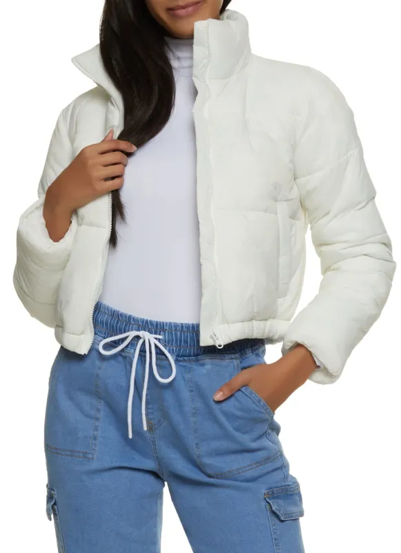 Nylon Cropped Puffer Jacket sold by Rainbow