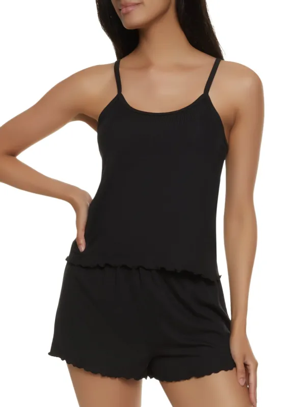 Ribbed Knit Pajama Cami and Shorts sold by Rainbow