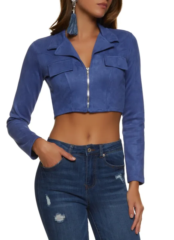 Collared Zip Front Crop Top sold by Rainbow