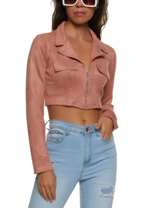 Collared Zip Front Crop Top sold by Rainbow
