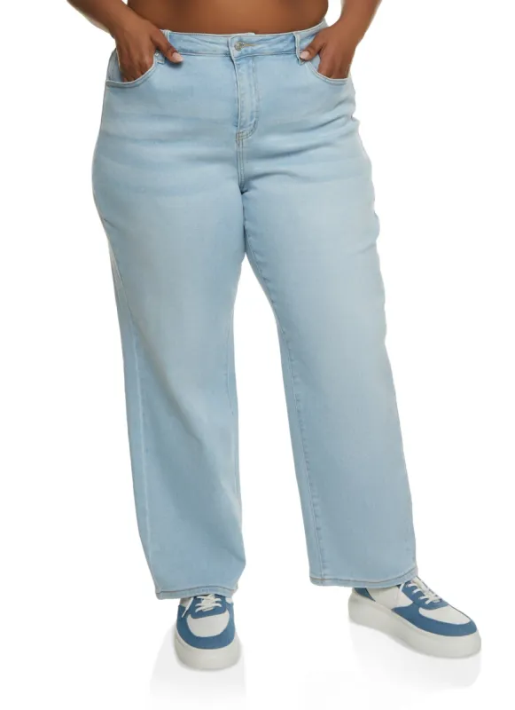 Plus Size WAX Straight Wide Leg Jeans sold by Rainbow
