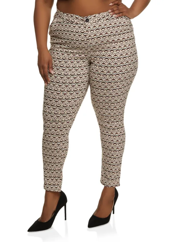 Plus Size Printed High Waisted Dress Pants sold by Rainbow