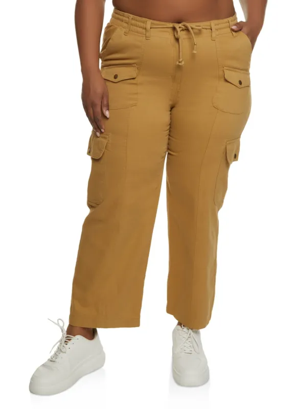 Plus Size Drawstring Cargo Pants sold by Rainbow