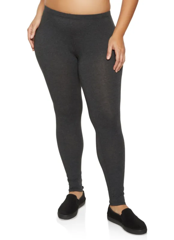 Plus Size Basic High Waist Leggings sold by Rainbow