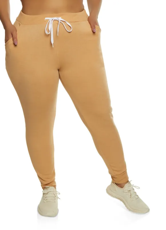 Plus Size Pocketed Fleece Joggers sold by Rainbow