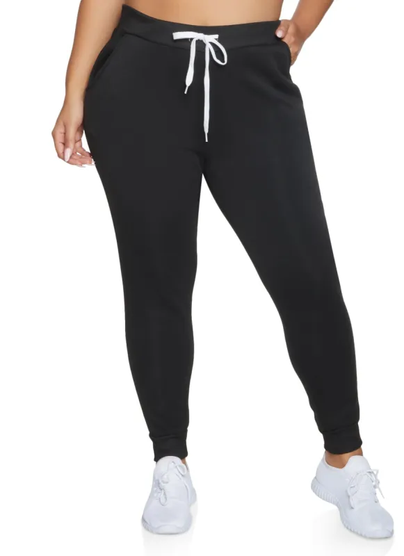 Plus Size Pocketed Fleece Joggers sold by Rainbow