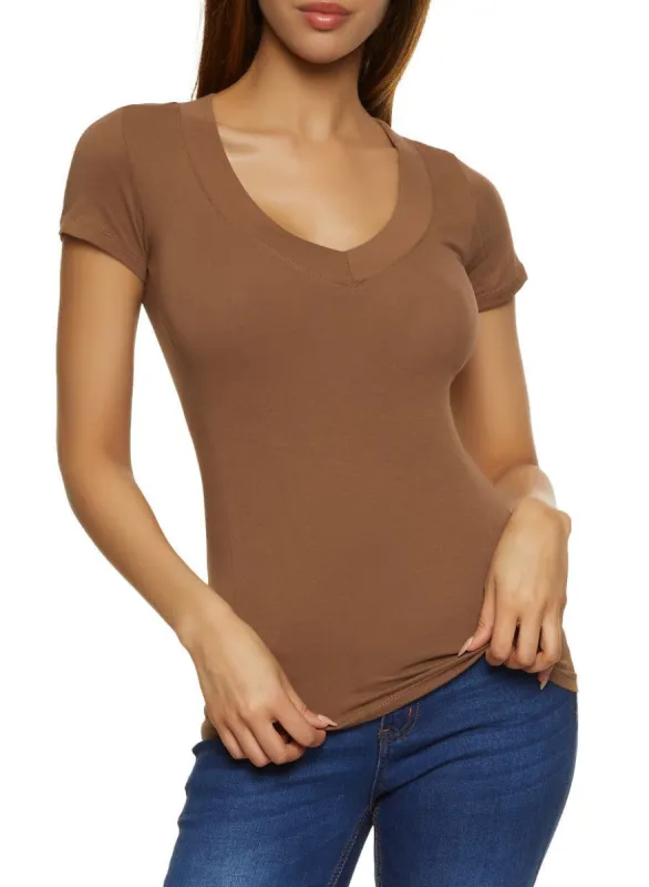 Solid V Neck Tee sold by Rainbow