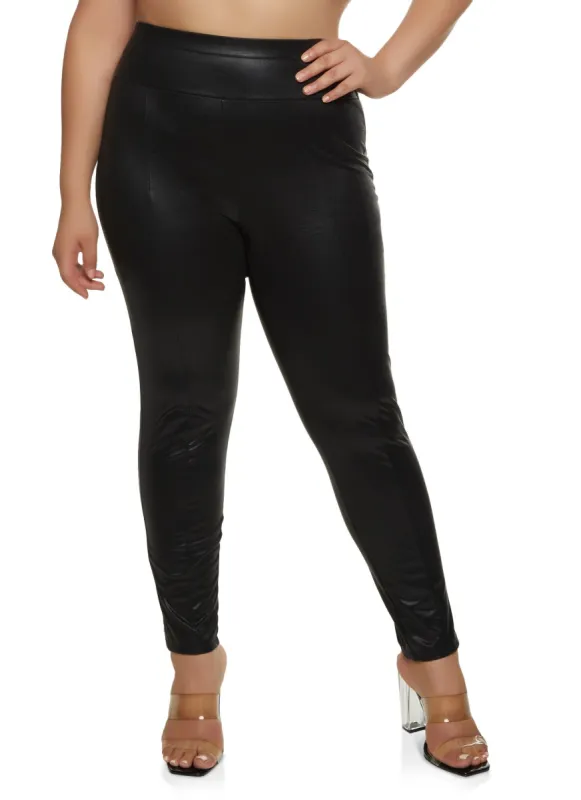 Plus Size Faux Leather Snake Print Leggings sold by Rainbow