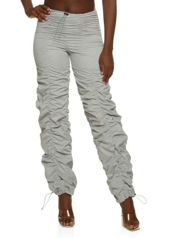 Nylon Ruched Drawstring Parachute Pants sold by Rainbow