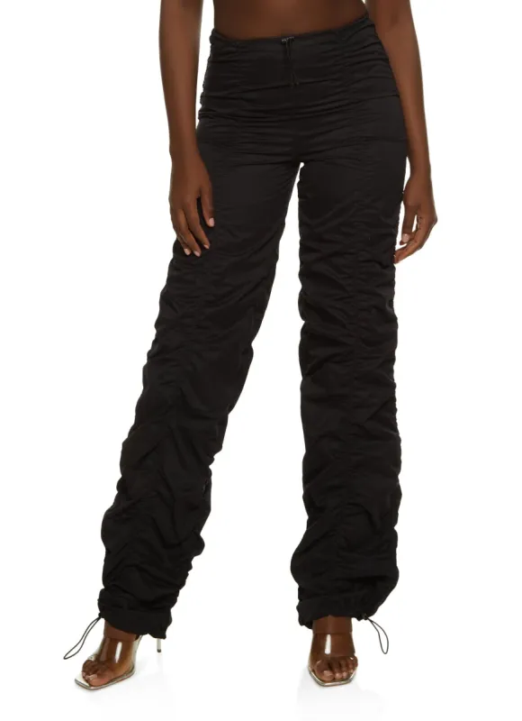 Nylon Ruched Drawstring Parachute Pants sold by Rainbow