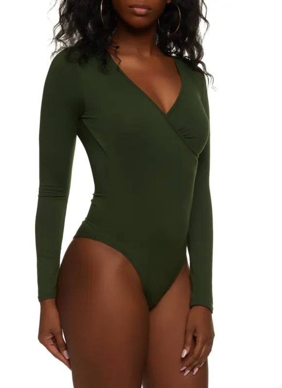 Faux Wrap Long Sleeve Bodysuit sold by Rainbow