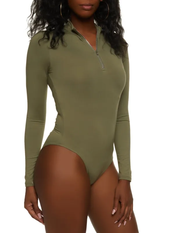 Half Zip Long Sleeve Bodysuit sold by Rainbow
