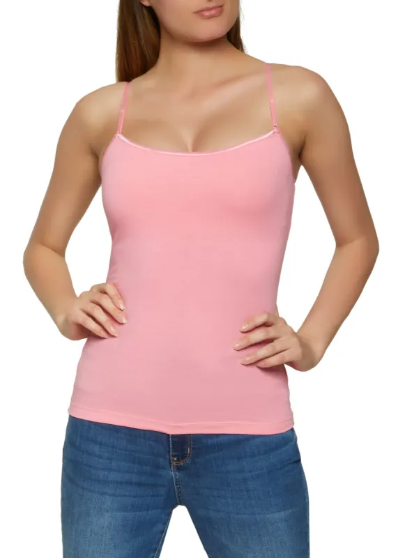 Basic Solid Cotton Shelf Bra Cami sold by Rainbow