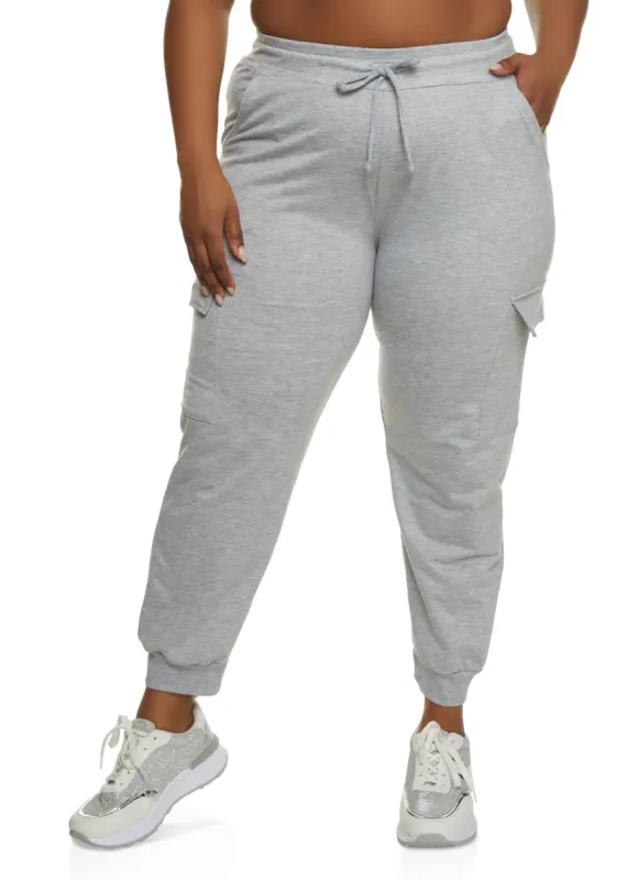 Plus Size French Terry Cargo Pocket Joggers sold by Rainbow