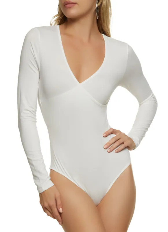 Faux Wrap Long Sleeve Bodysuit sold by Rainbow