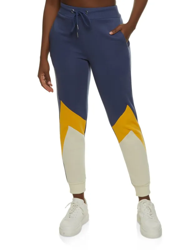 Fleece Color Block Joggers sold by Rainbow
