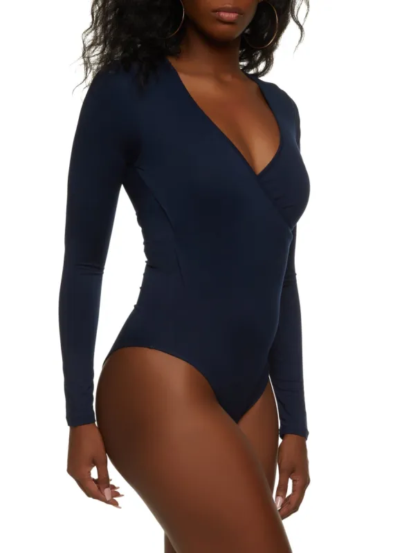 Faux Wrap Long Sleeve Bodysuit sold by Rainbow