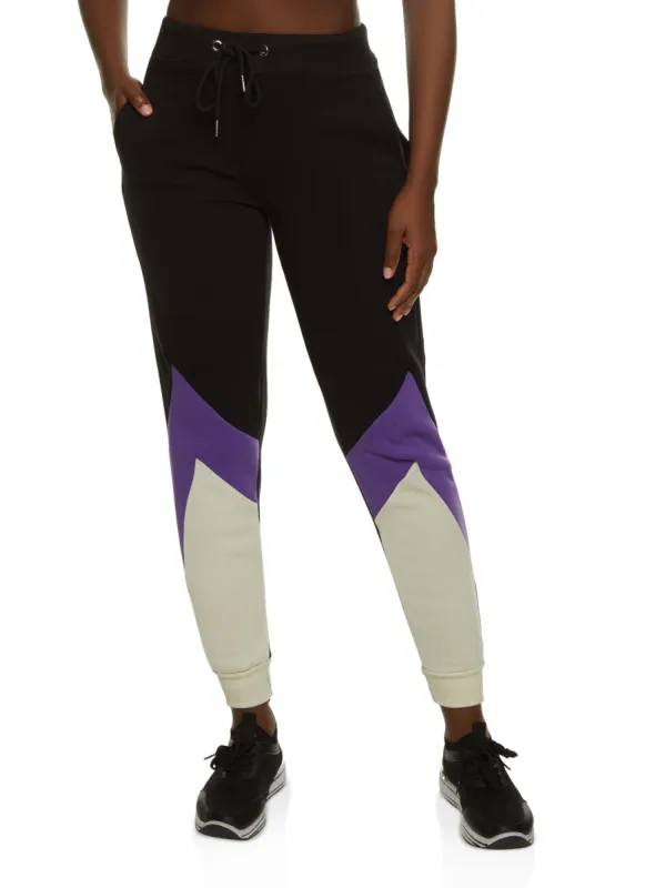 Fleece Color Block Joggers sold by Rainbow