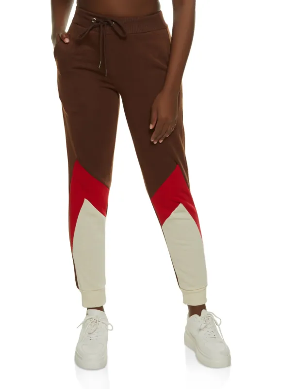 Fleece Color Block Joggers sold by Rainbow