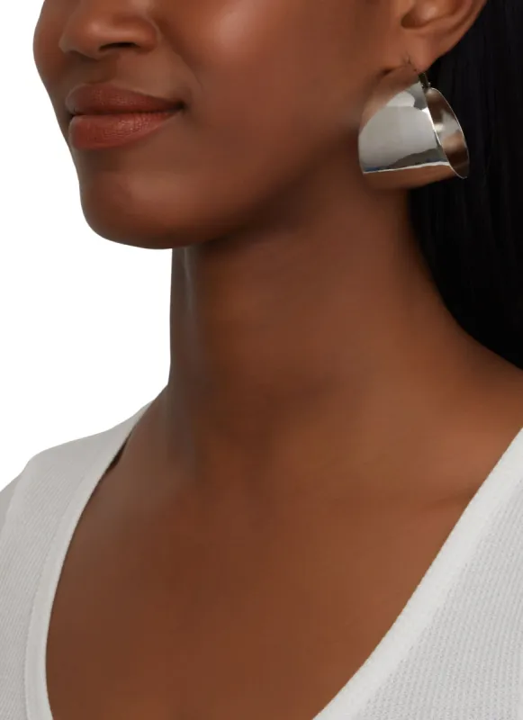 Chunky Tapered Hoop Earrings sold by Rainbow