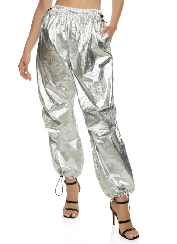 Metallic Parachute Pants sold by Rainbow