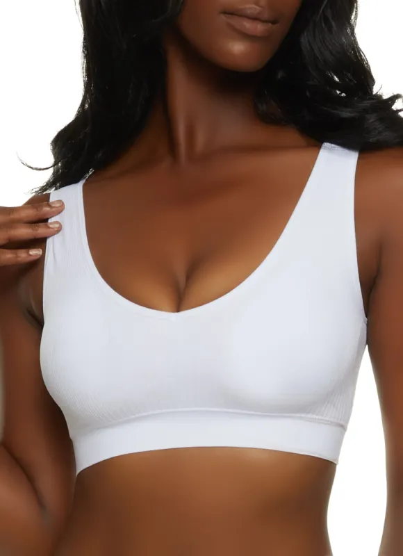 Ribbed Basic V Neck Sports Bra sold by Rainbow