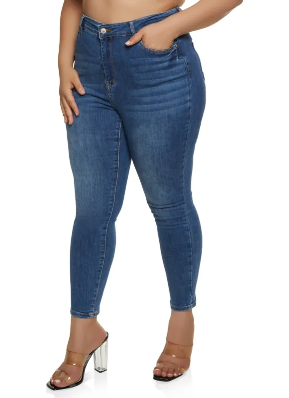 Plus Size WAX Basic High Waist Skinny Jeans sold by Rainbow