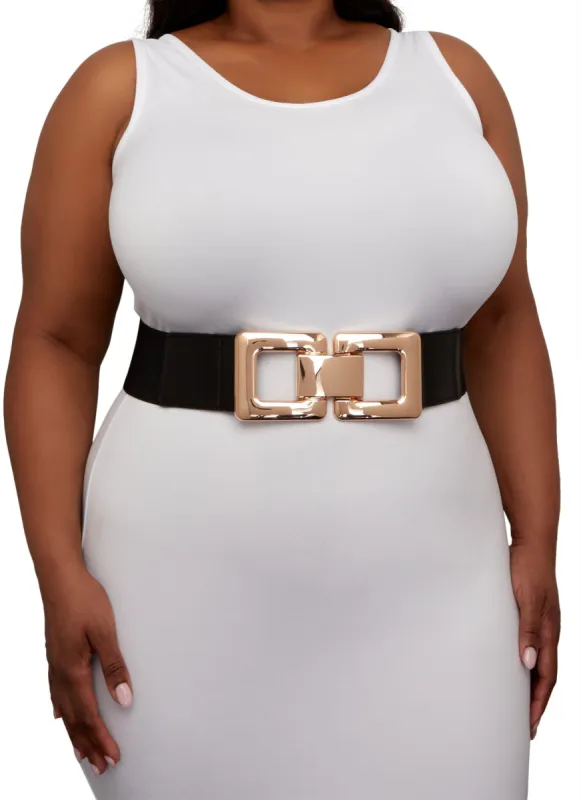 Plus Size Square Buckle Stretch Belt sold by Rainbow