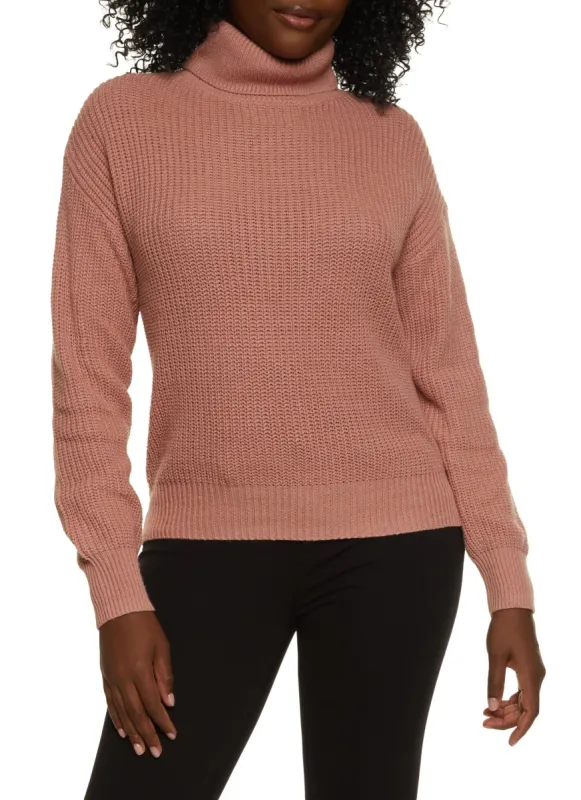 Turtleneck Balloon Sleeve Sweater sold by Rainbow
