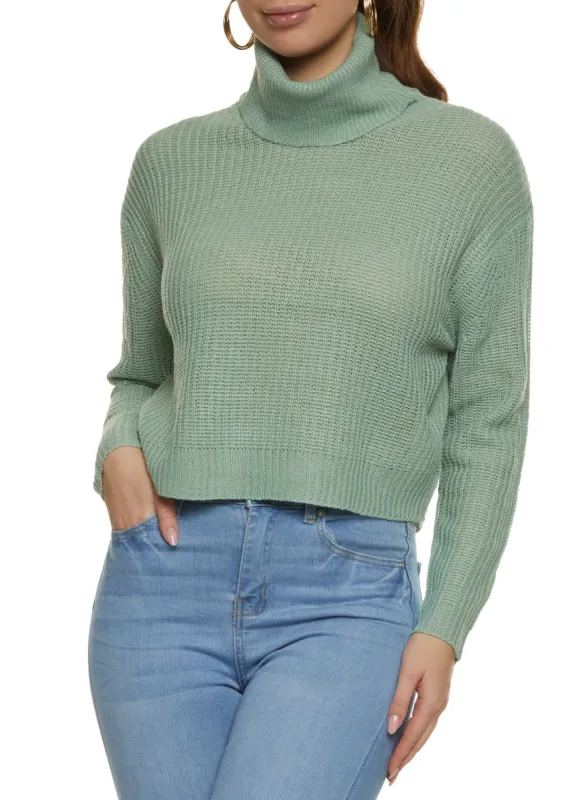 Cropped Turtleneck Sweater sold by Rainbow