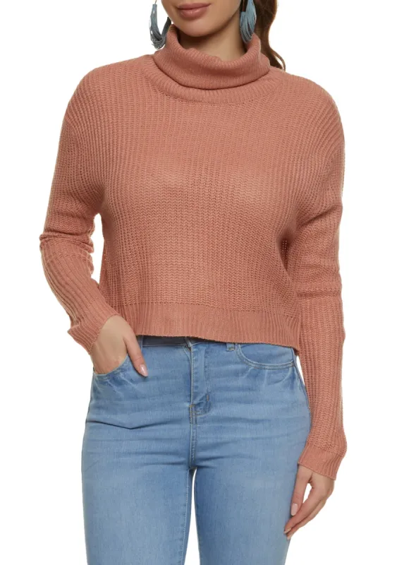Cropped Turtleneck Sweater sold by Rainbow